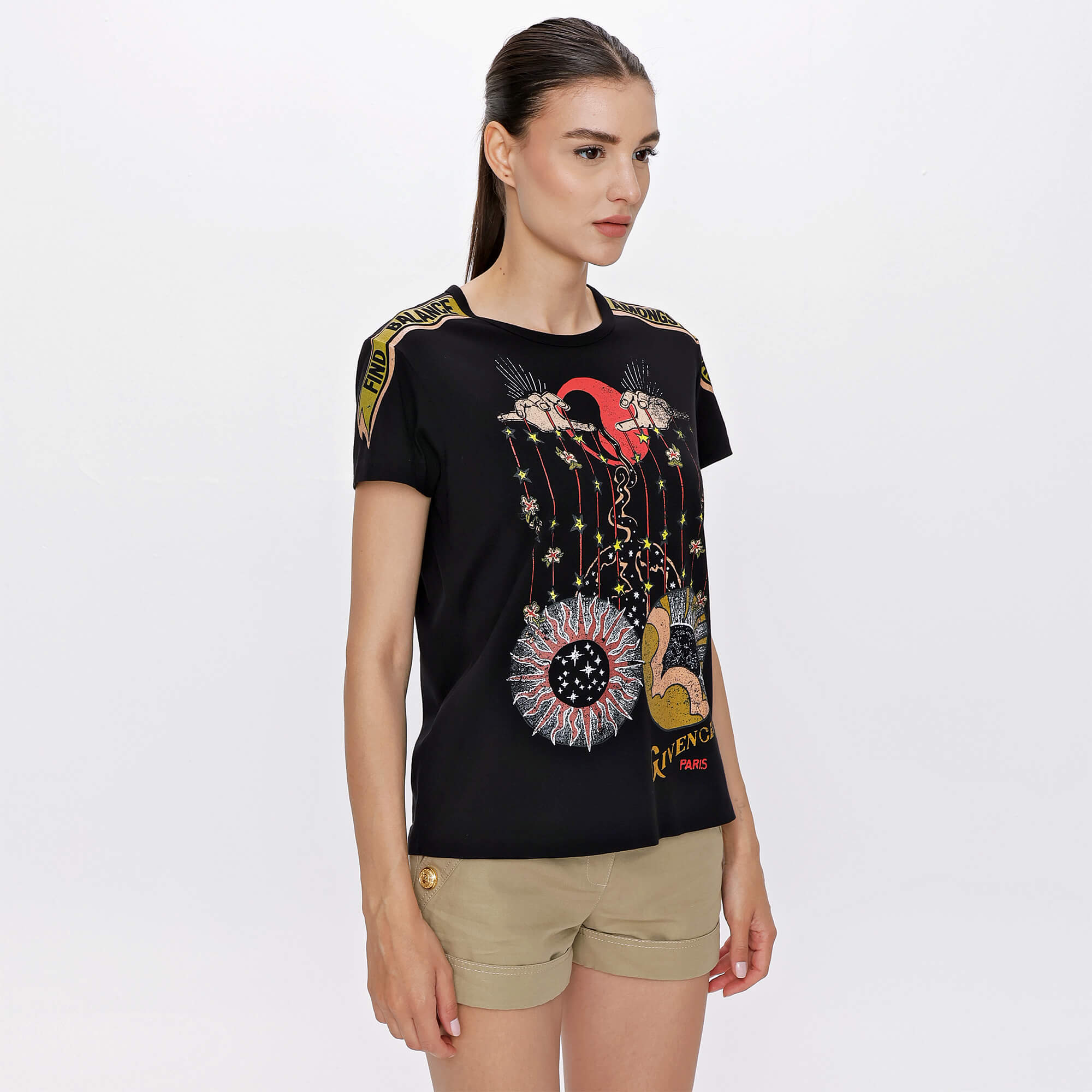 Givenchy - Black Find Balence Print Tshirt